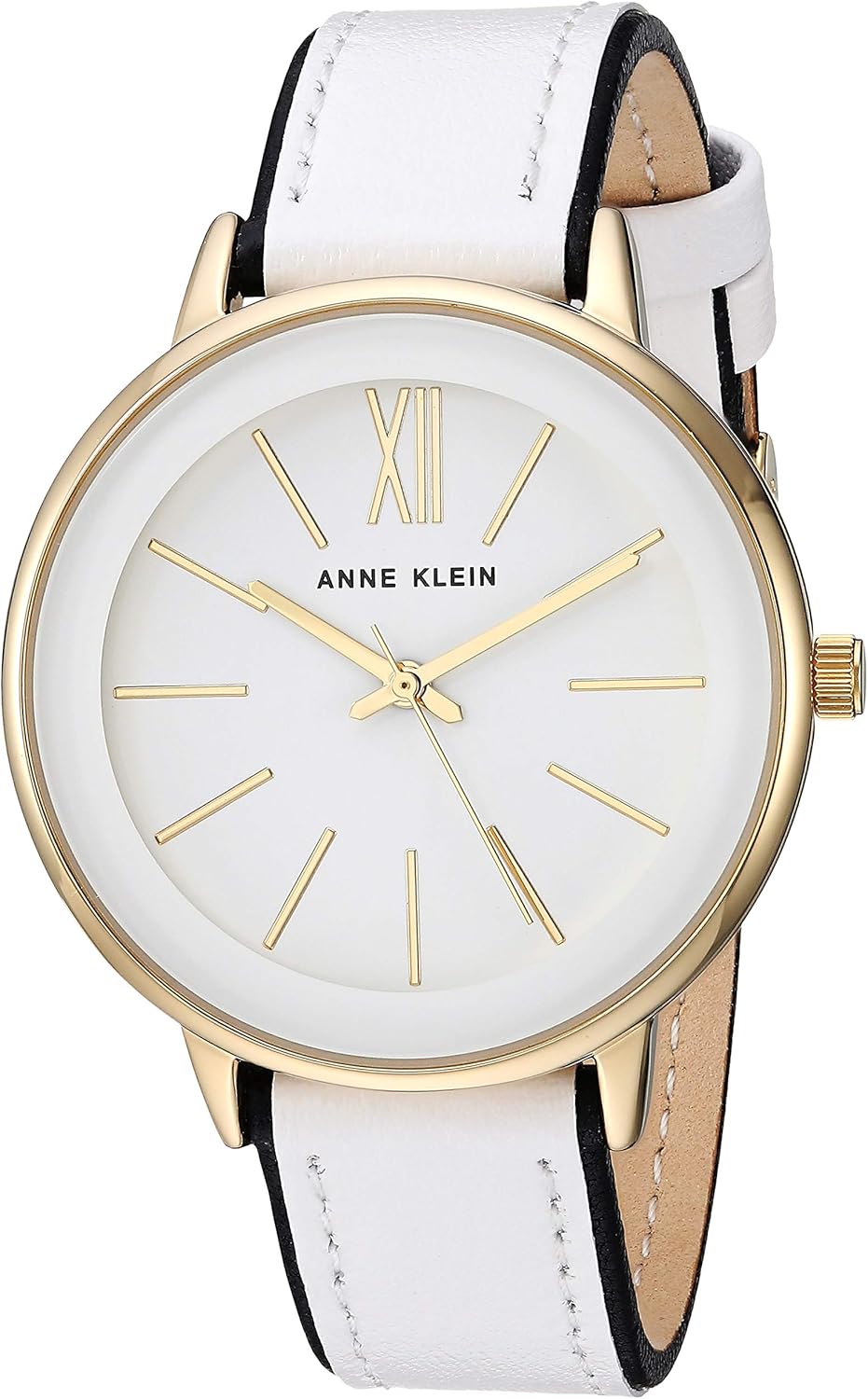anne klein 女士皮革表带手表